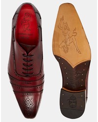 Chaussures richelieu en cuir rouges Jeffery West