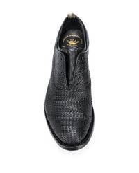 Chaussures richelieu en cuir tressées noires Officine Creative