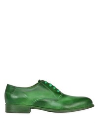 Chaussures richelieu en cuir vert foncé