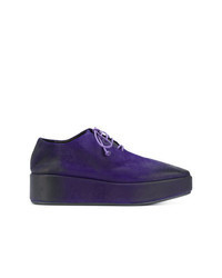 Chaussures richelieu en cuir violettes
