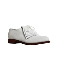 Chaussures richelieu en daim blanches Burberry