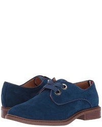 Chaussures richelieu en daim bleu marine