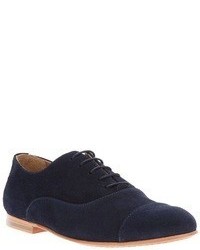 Chaussures richelieu en daim bleu marine B Store
