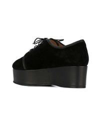 Chaussures richelieu en daim épaisses noires Minimarket