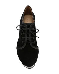 Chaussures richelieu en daim épaisses noires Minimarket