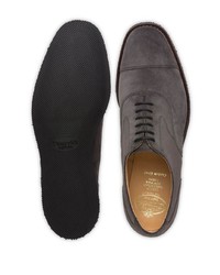 Chaussures richelieu en daim gris foncé Church's