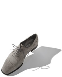 Chaussures richelieu en daim grises Manolo Blahnik