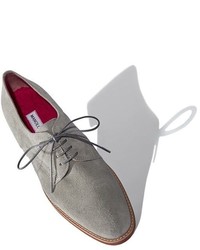 Chaussures richelieu en daim grises Manolo Blahnik