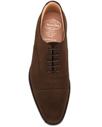 Chaussures richelieu en daim marron foncé Church's