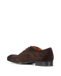 Chaussures richelieu en daim marron foncé Santoni