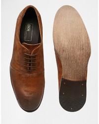 Chaussures richelieu en daim marron Asos