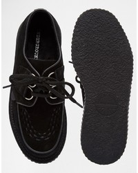 Chaussures richelieu en daim noires Underground