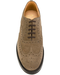 Chaussures richelieu en daim olive Church's