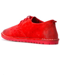 Chaussures richelieu en daim rouges Marsèll