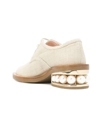 Chaussures richelieu en toile ornées blanches Nicholas Kirkwood