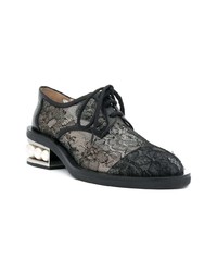 Chaussures richelieu en toile ornées noires Nicholas Kirkwood