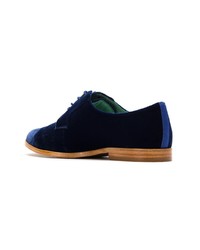 Chaussures richelieu en velours bleu marine Blue Bird Shoes