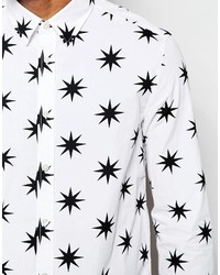 Chemise à étoiles blanche Love Moschino