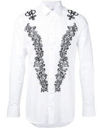 Chemise à fleurs blanche Alexander McQueen