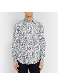 Chemise à fleurs bleu clair Tom Ford