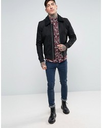 Chemise à fleurs bordeaux Asos