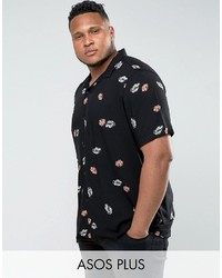 Chemise à fleurs noire Asos