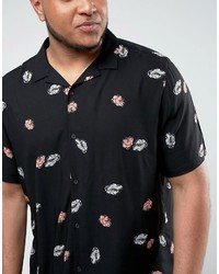 Chemise à fleurs noire Asos