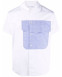 Chemise à manches courtes à carreaux blanc et bleu Comme Des Garcons SHIRT