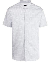 Chemise à manches courtes à carreaux blanche Armani Exchange