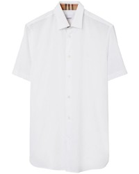 Chemise à manches courtes à carreaux blanche Burberry