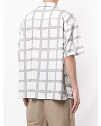 Chemise à manches courtes à carreaux blanche Stussy