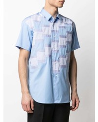 Chemise à manches courtes à carreaux bleu clair Comme Des Garcons SHIRT