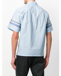 Chemise à manches courtes à carreaux bleu clair Prada