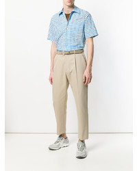 Chemise à manches courtes à carreaux bleu clair Marni