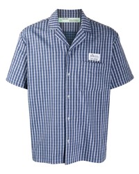 Chemise à manches courtes à carreaux bleue Off-White