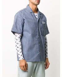 Chemise à manches courtes à carreaux bleue Off-White