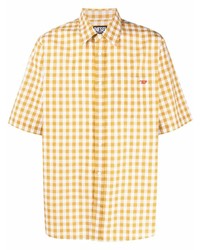Chemise à manches courtes à carreaux jaune Diesel