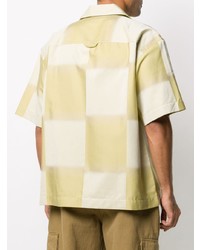 Chemise à manches courtes à carreaux jaune Jacquemus