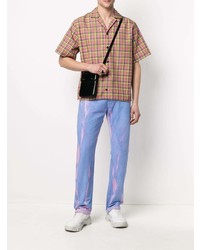 Chemise à manches courtes à carreaux multicolore MSGM