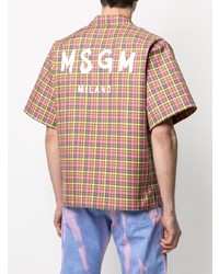 Chemise à manches courtes à carreaux multicolore MSGM