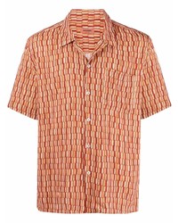 Chemise à manches courtes à carreaux orange Missoni