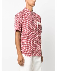Chemise à manches courtes à carreaux rouge Jacquemus