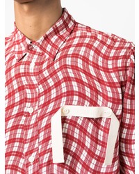 Chemise à manches courtes à carreaux rouge Jacquemus