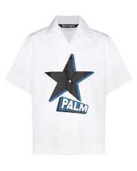 Chemise à manches courtes à étoiles blanche Palm Angels
