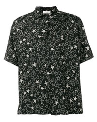 Chemise à manches courtes à étoiles noire et blanche