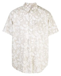 Chemise à manches courtes à fleurs beige Engineered Garments