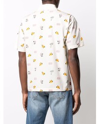 Chemise à manches courtes à fleurs beige Clot