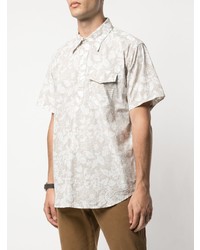 Chemise à manches courtes à fleurs beige Engineered Garments