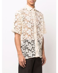 Chemise à manches courtes à fleurs beige Tokyo James