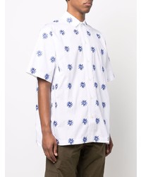 Chemise à manches courtes à fleurs blanc et bleu Jacquemus